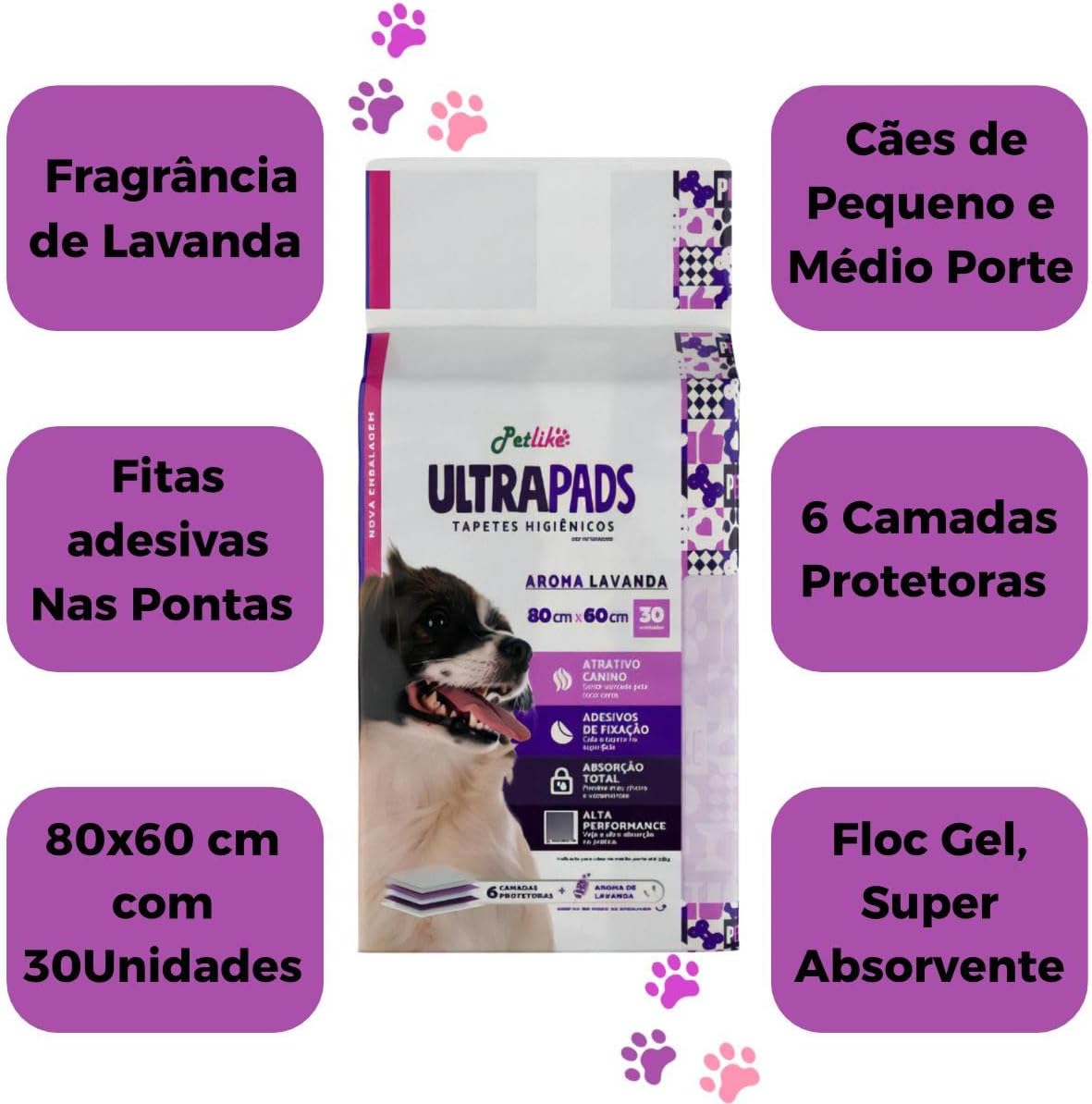 Tapete Higiênico Petlike Ultra Pads para Cães - 60x60cm e 80x60cm — foto 3