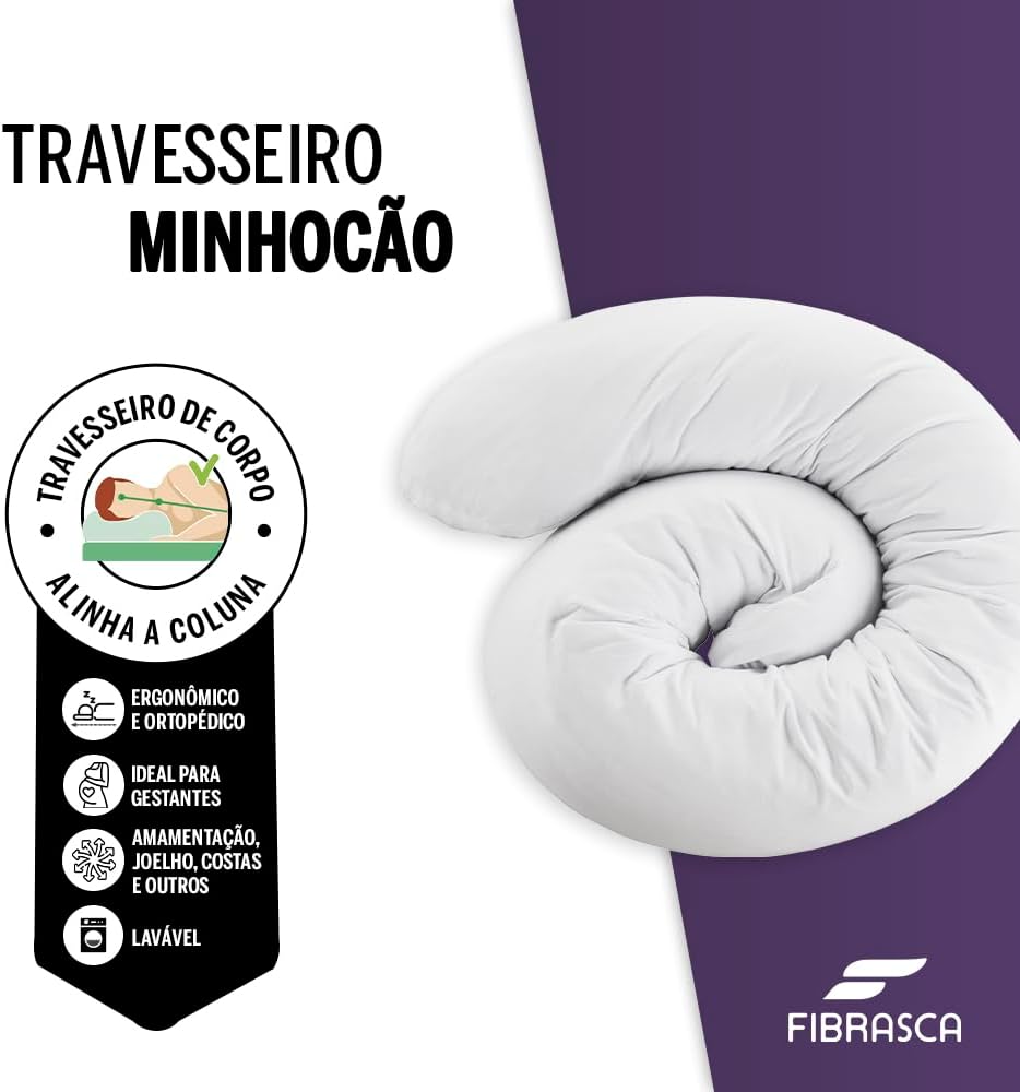 Travesseiro Ergonômico Minhocão - Suporte para Coluna e Gestantes — foto 2
