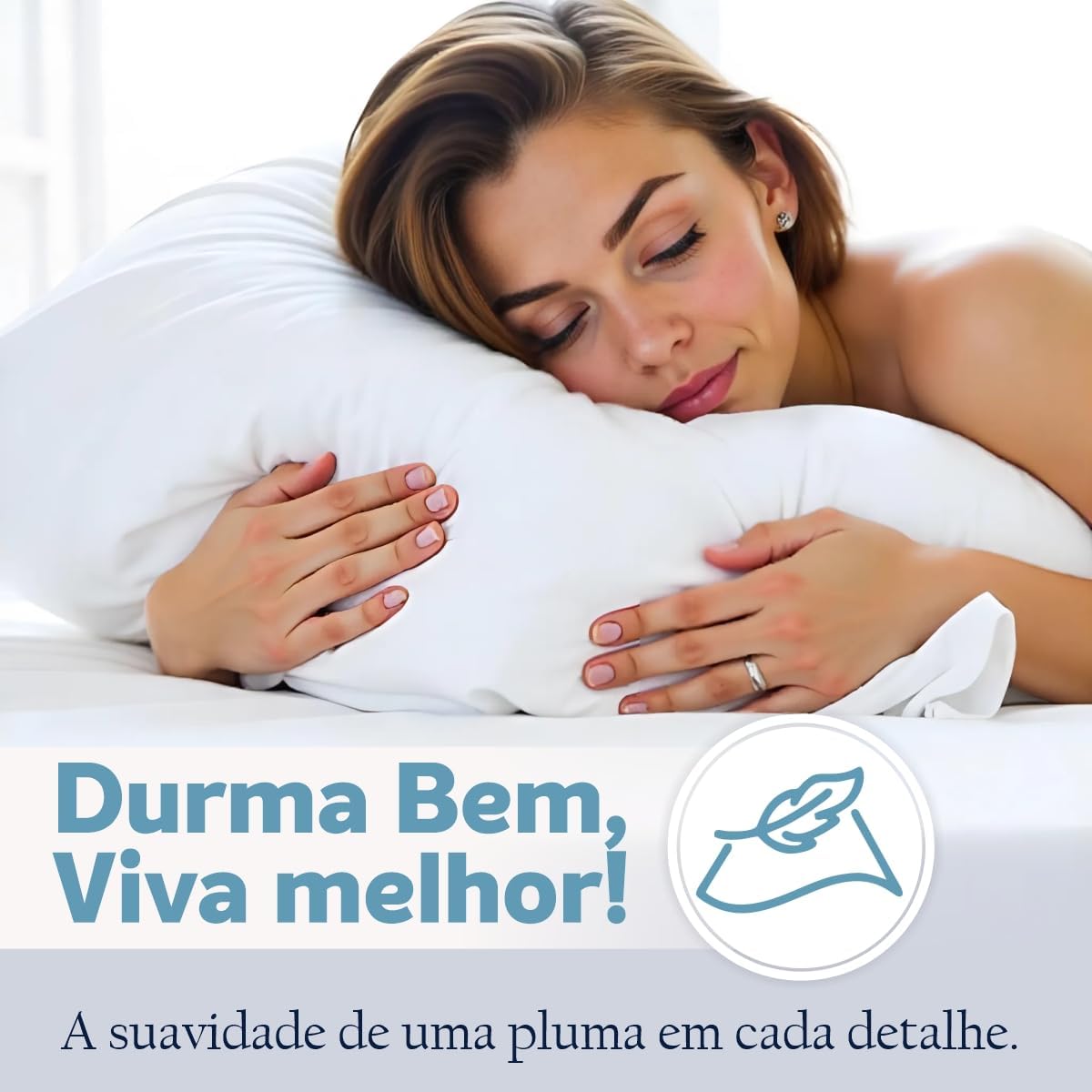 Travesseiro Toque de Pluma Percal 400 Fios Lavável — foto 4