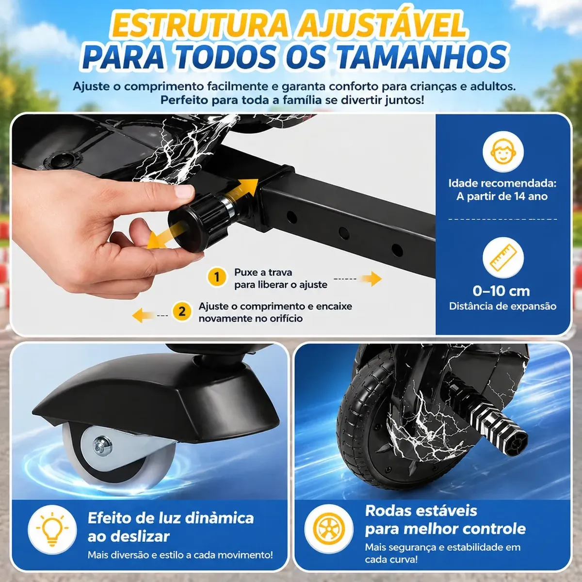 Triciclo Drift Elétrico 350W com Bluetooth - 3 Velocidades — foto 2