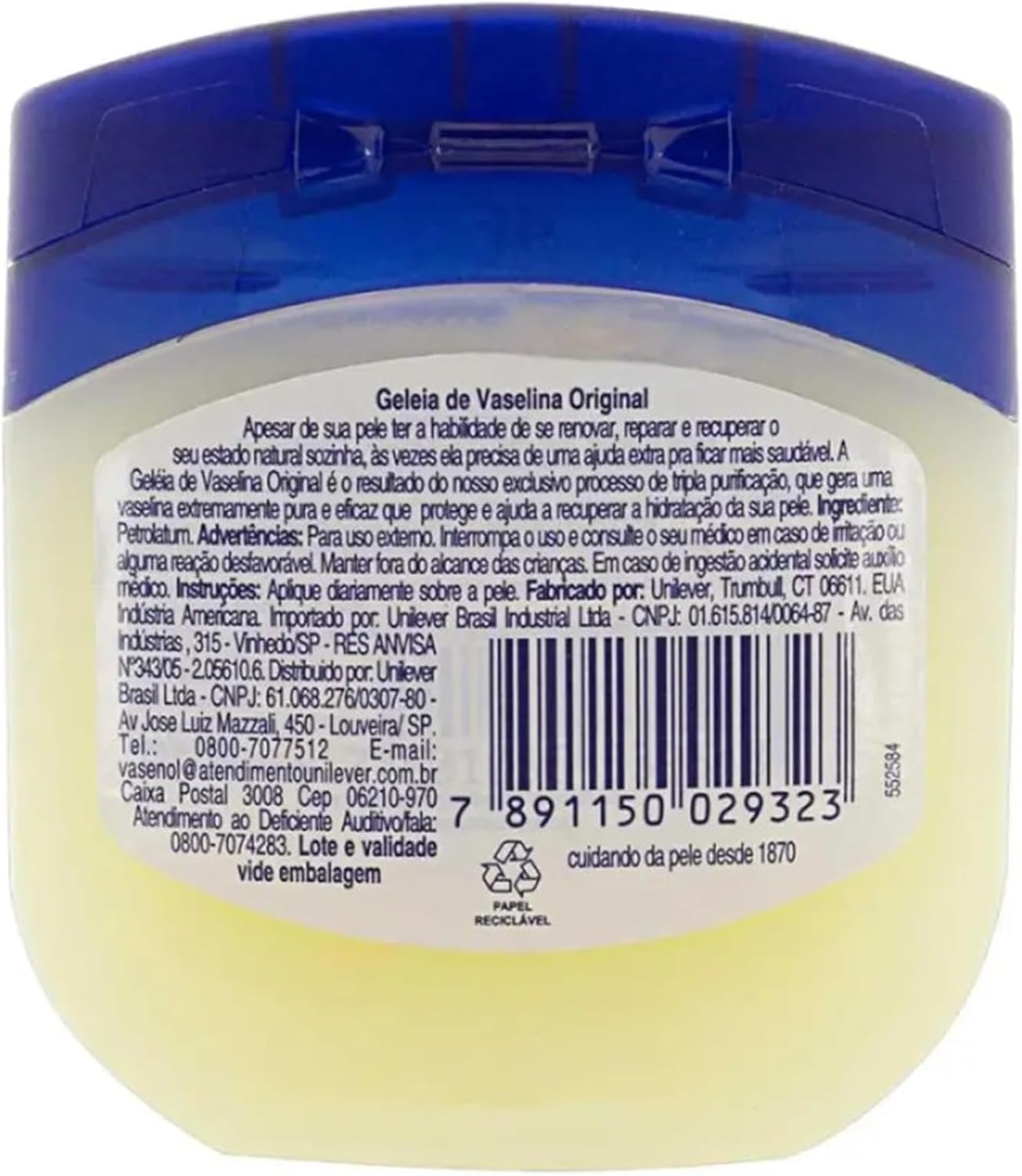 Vasenol Geleia de Vaselina 100% Pura - Unilever — foto 2