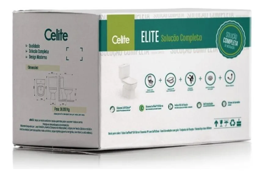 Vaso Sanitário Celite Elite Branco com Caixa Acoplada — foto 3