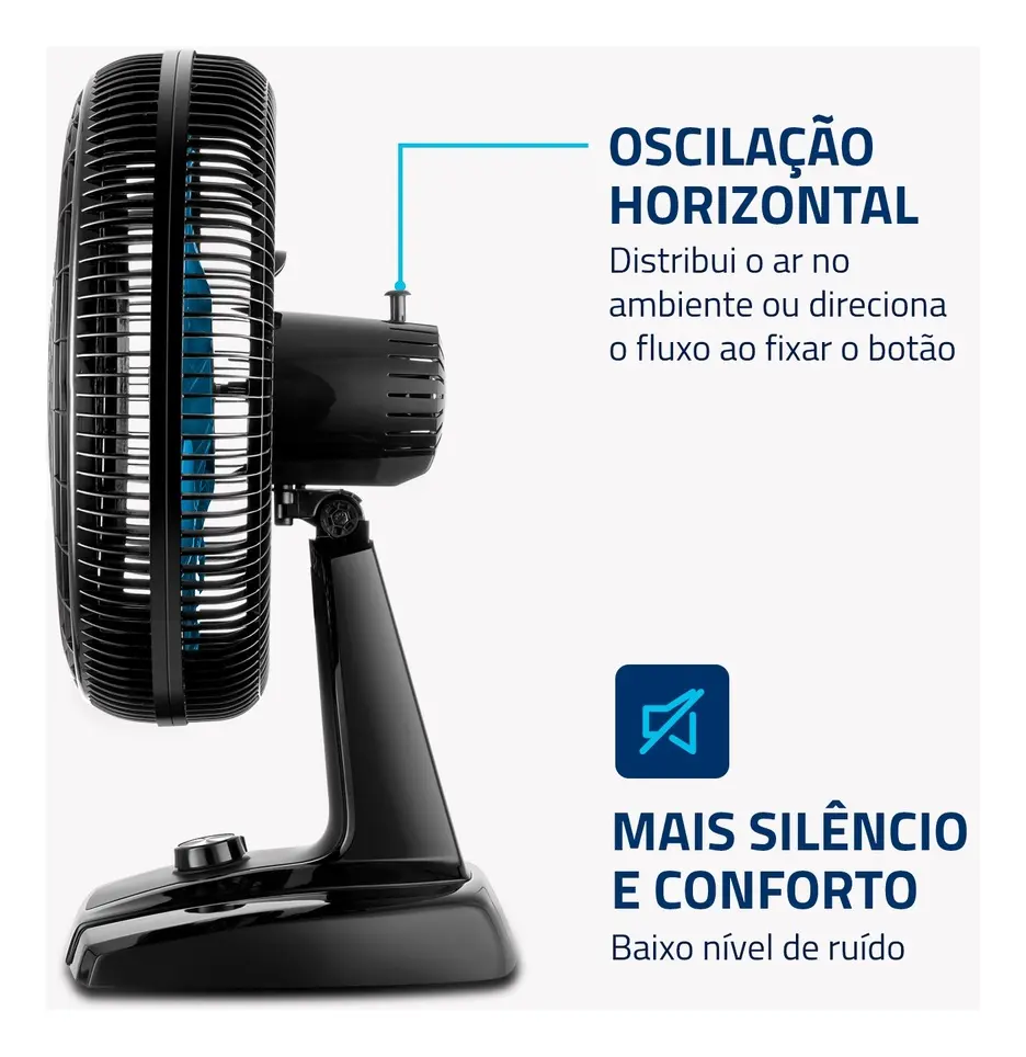 Ventilador de Mesa Mondial NVT-40-BL Turbo 40cm 127/220V — foto 3