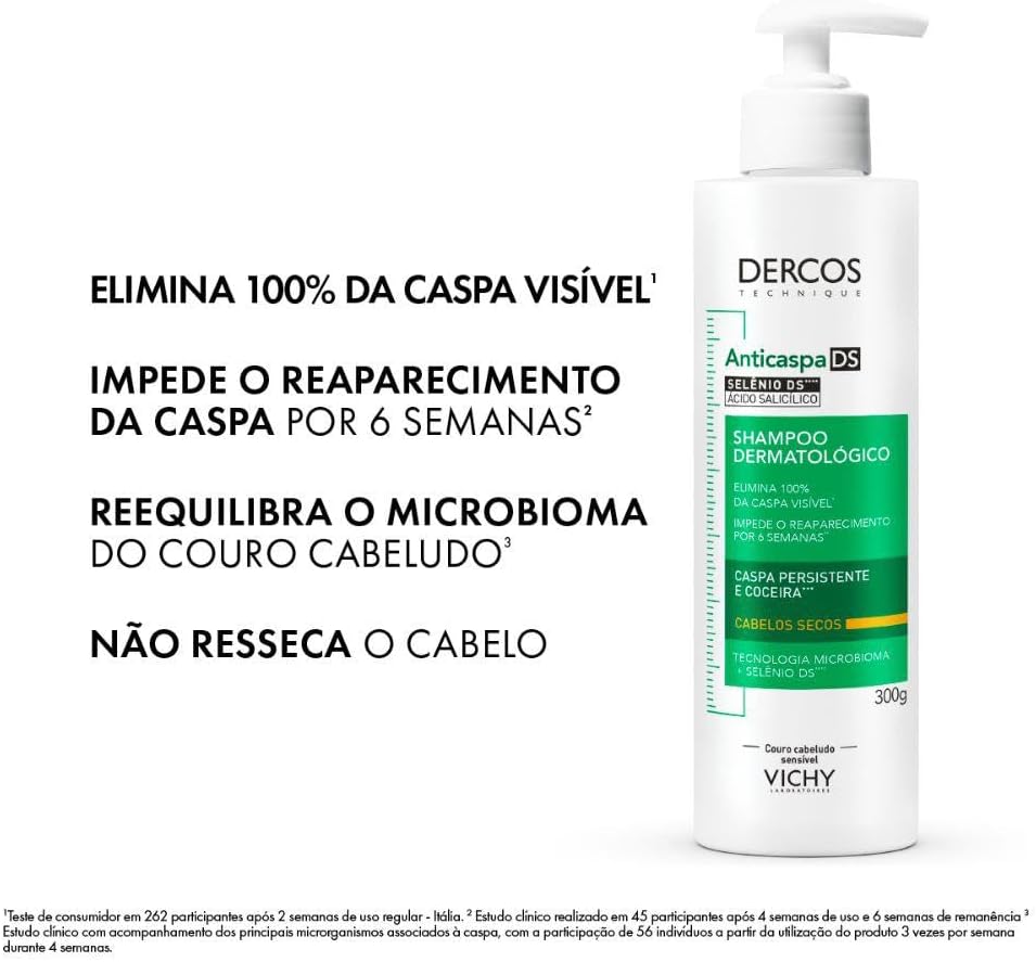 Vichy Dercos Shampoo Anticaspa Intensivo 300g para Cabelos Secos — foto 4