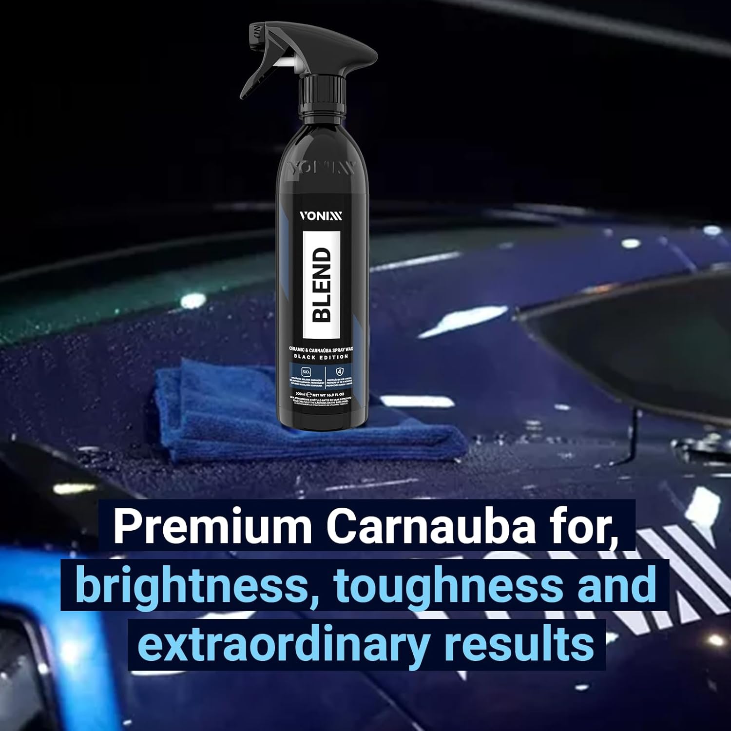 Vonix Blend Ceramic & Carnaúba Spray Wax Black Edition 500ml — foto 5