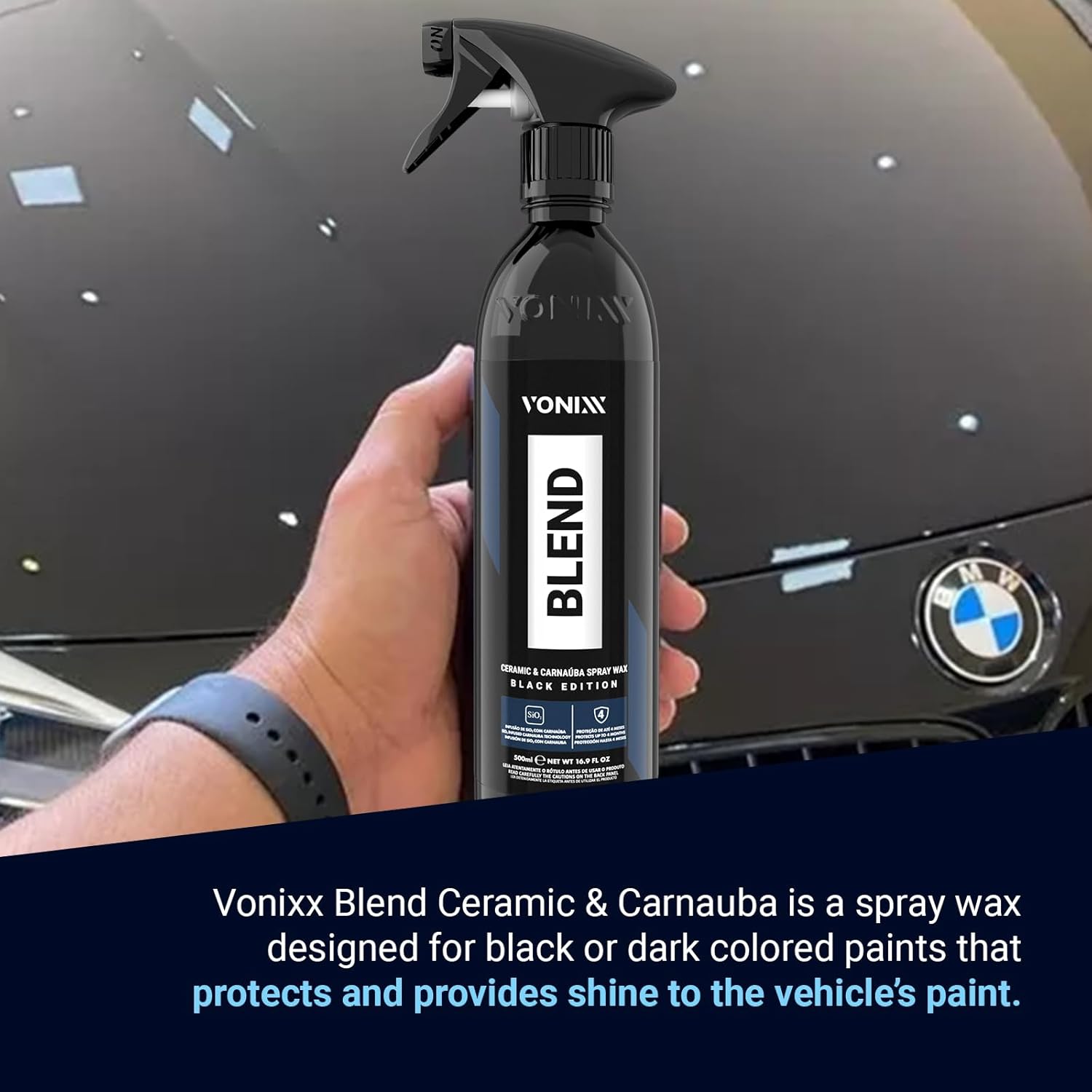 Vonix Blend Ceramic & Carnaúba Spray Wax Black Edition 500ml — foto 3
