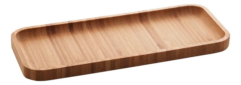 Jogo 3 Bandejas Bambu Lavabo Decorativa 28cm
