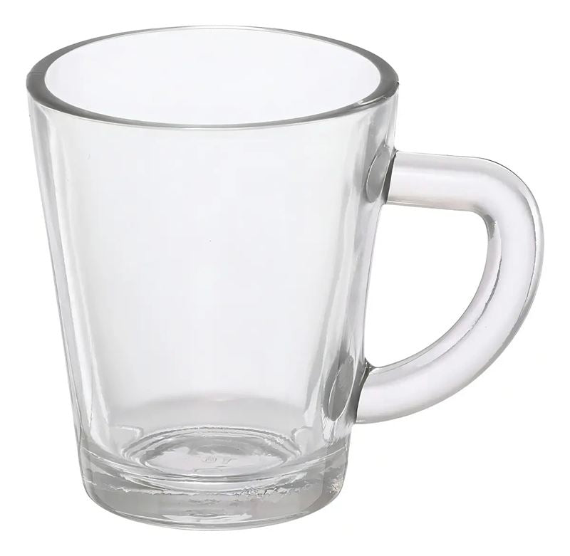 Jogo de 6 Xícaras De Vidro Transparente Café Lisa 70ml